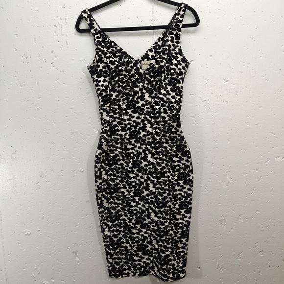 Bettie Page by Tatyana Dress Womens XS Retro Pin Up Bodycon Midi Velvet Burnout - Picture 10 of 11